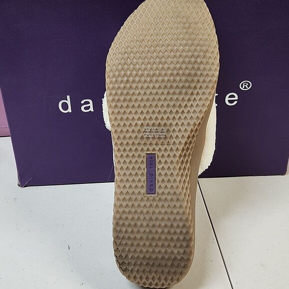 David Tate Women's 12W Bone Terry Cloth Slides - New - Picture 5 of 7